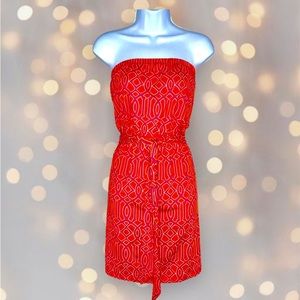 Mudpie Mud Pie Women's Geometric Strapless Cover Up Dress Sz L